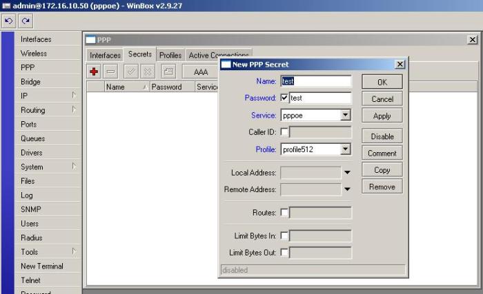 Pppoe router mikrotik server configuration